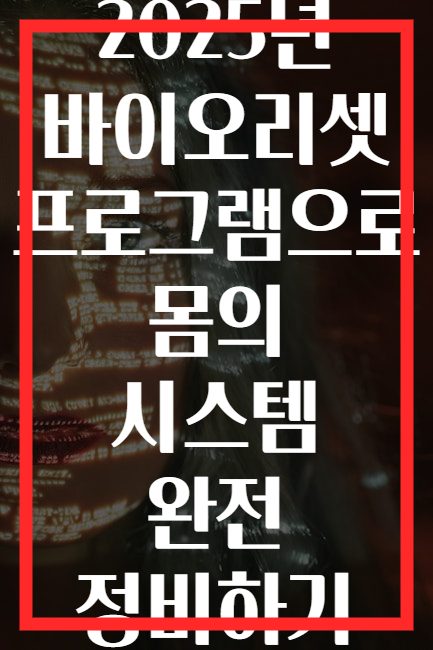 2025년 바이오리셋 프로그램으로 몸의 시스템 완전 정비하기