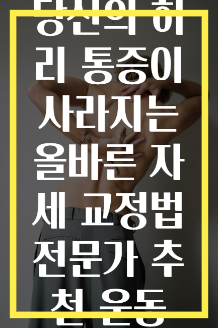 당신의 허리 통증이 사라지는 올바른 자세 교정법 전문가 추천 운동