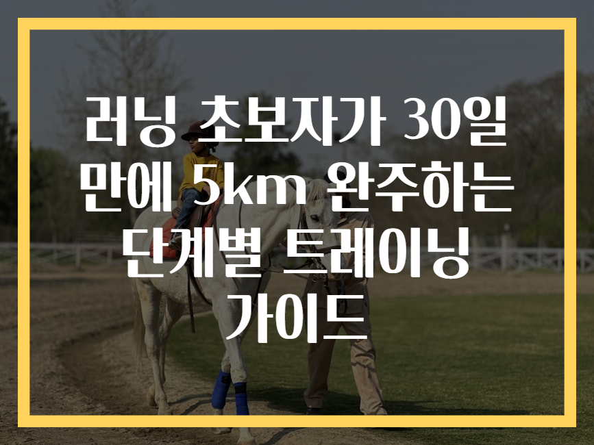 러닝 초보자가 30일 만에 5km 완주하는 단계별 트레이닝 가이드