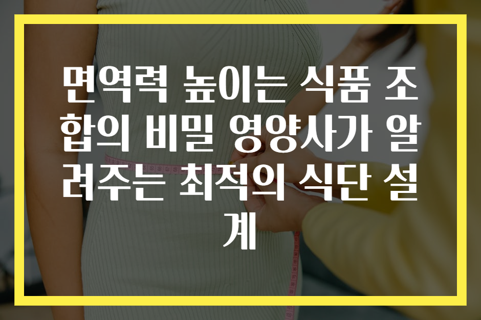 면역력 높이는 식품 조합의 비밀 영양사가 알려주는 최적의 식단 설계