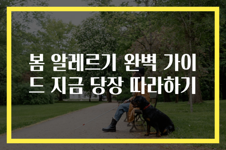 봄 알레르기 완벽 가이드 지금 당장 따라하기