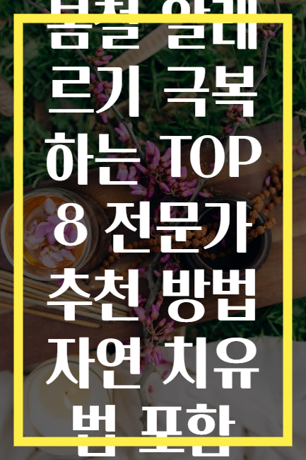 봄철 알레르기 극복하는 TOP 8 전문가 추천 방법 자연 치유법 포함