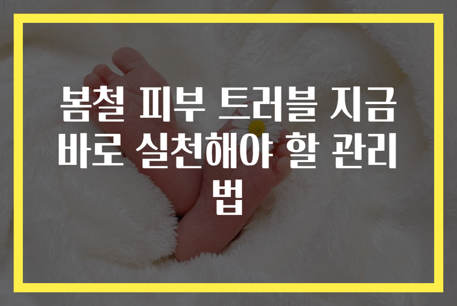 봄철 피부 트러블 지금 바로 실천해야 할 관리법