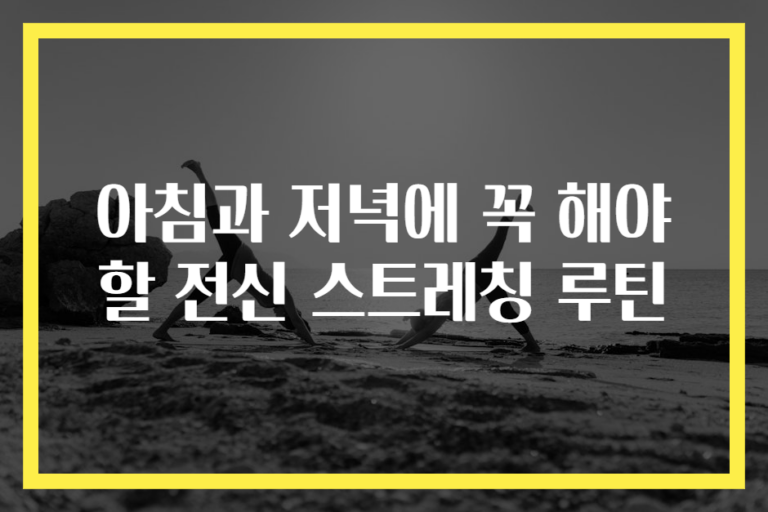 아침과 저녁에 꼭 해야 할 전신 스트레칭 루틴