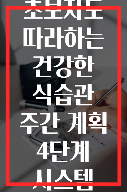 초보자도 따라하는 건강한 식습관 주간 계획 4단계 시스템