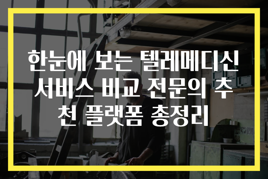 한눈에 보는 텔레메디신 서비스 비교 전문의 추천 플랫폼 총정리