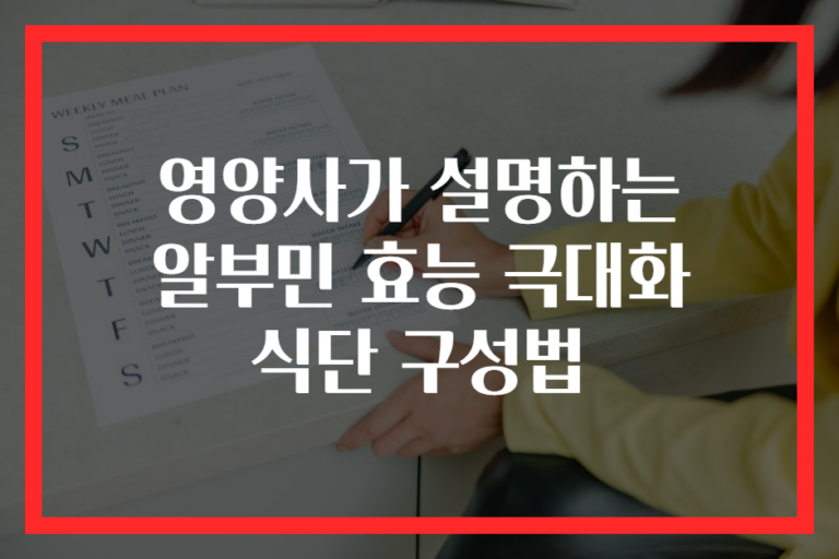 영양사가 설명하는 알부민 효능 극대화 식단 구성법