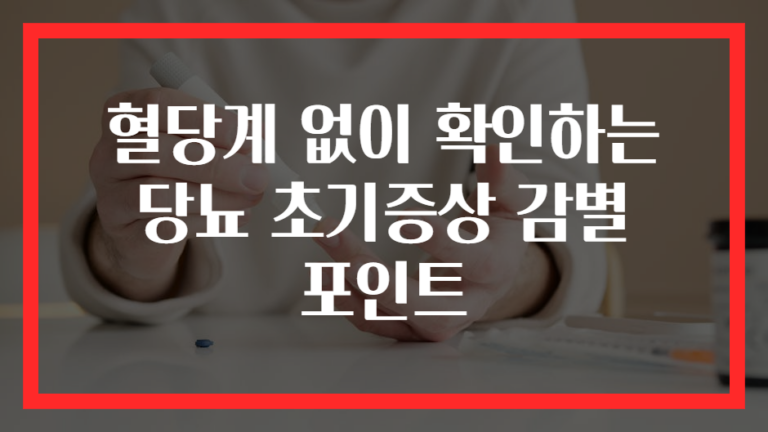 혈당계 없이 확인하는 당뇨 초기증상 감별 포인트