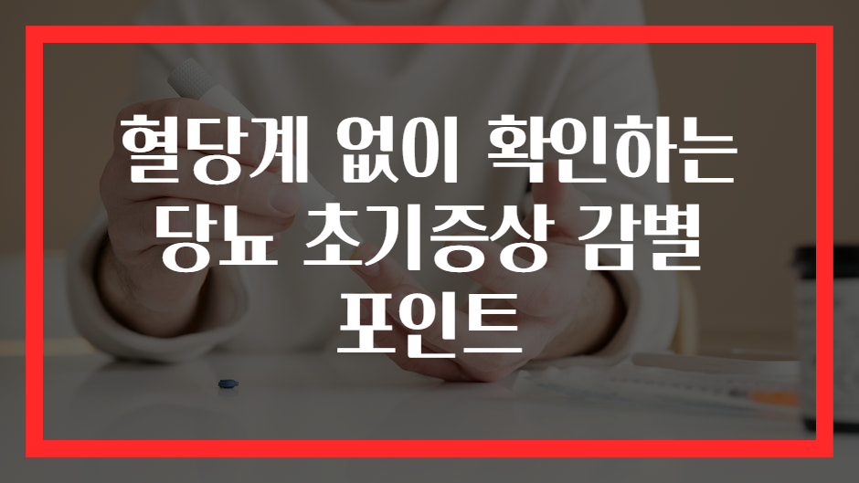 혈당계 없이 확인하는 당뇨 초기증상 감별 포인트