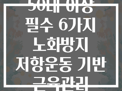 50대 이상 필수 6가지 노화방지 저항운동 기반 근육관리