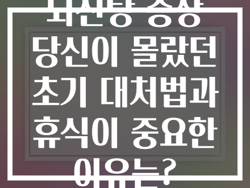 뇌진탕 증상 당신이 몰랐던 초기 대처법과 휴식이 중요한 이유는?