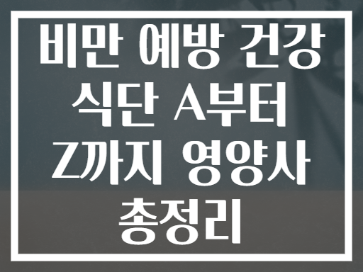 비만 예방 건강 식단 A부터 Z까지 영양사 총정리