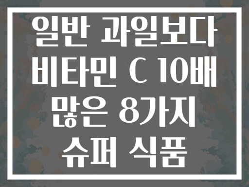 일반 과일보다 비타민 C 10배 많은 8가지 슈퍼 식품