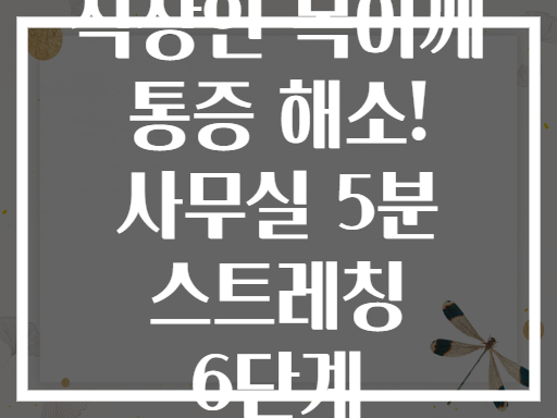직장인 목어깨 통증 해소! 사무실 5분 스트레칭 6단계