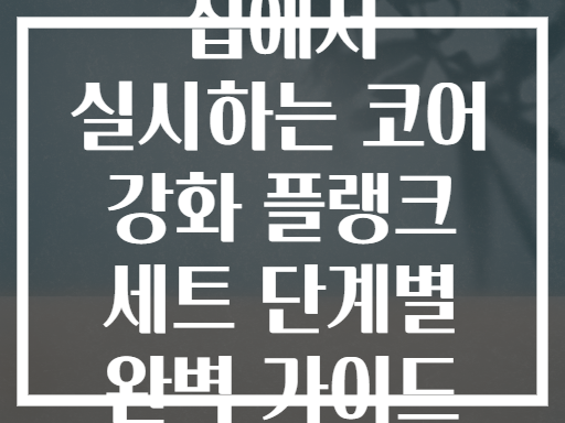 집에서 실시하는 코어 강화 플랭크 세트 단계별 완벽 가이드