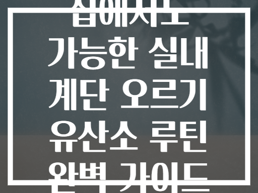 집에서도 가능한 실내 계단 오르기 유산소 루틴 완벽 가이드