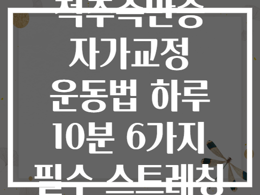척추측만증 자가교정 운동법 하루 10분 6가지 필수 스트레칭