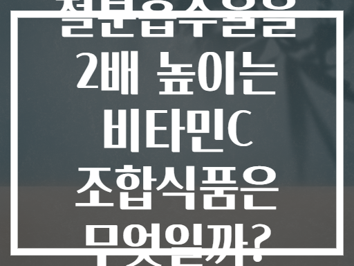 철분흡수율을 2배 높이는 비타민C 조합식품은 무엇일까?