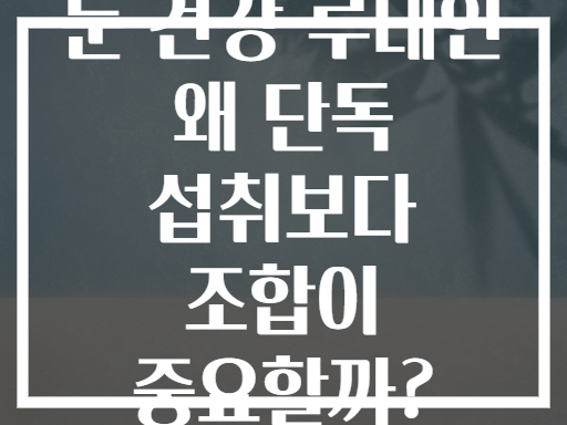 눈 건강 루테인 왜 단독 섭취보다 조합이 중요할까?