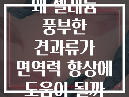 왜 셀레늄 풍부한 견과류가 면역력 향상에 도움이 될까