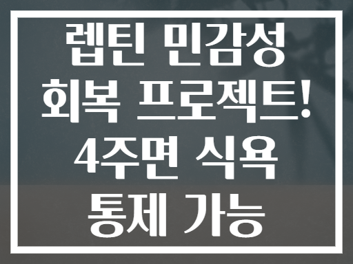 렙틴 민감성 회복 프로젝트! 4주면 식욕 통제 가능